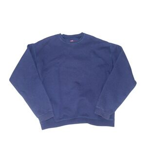 Hanes EcoSmart Navy Fleece Crewneck Sweatshirt Men's Medium